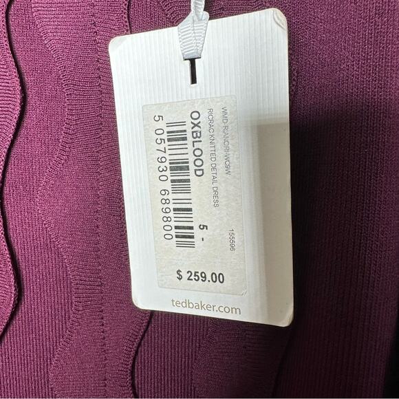 TED BAKER Rickrack Scalloped Rianori Shift Dress NWT in Size 5 (12) - Picture 7 of 11